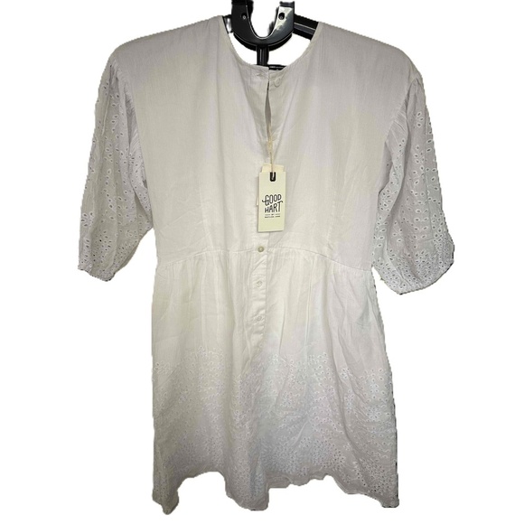 Matilda Jane Dresses & Skirts - NWT Matilda Jane White Eyelet Button Down Casual Dress 3/4 Sleeve